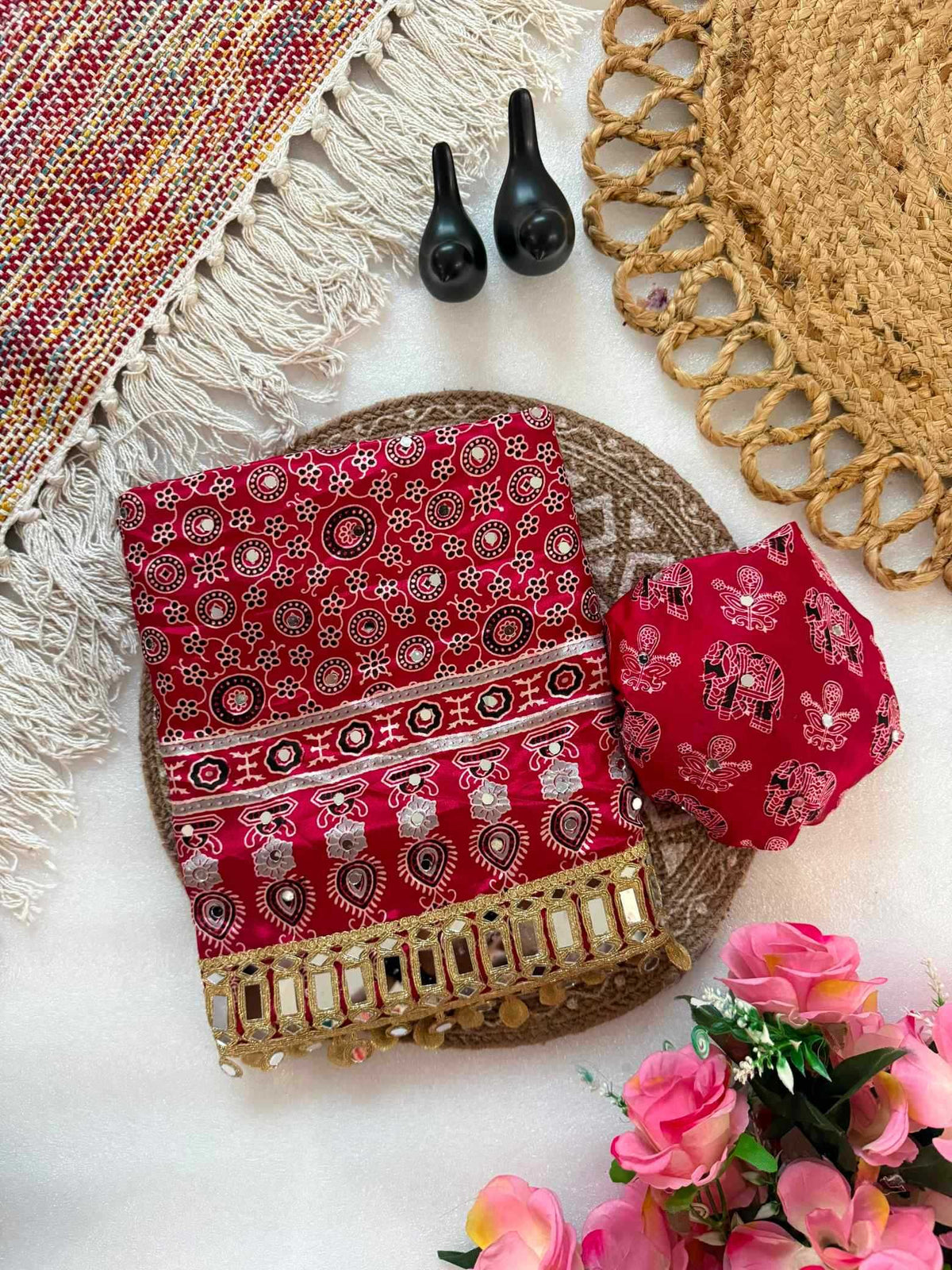 Satin Silk Printed Saree