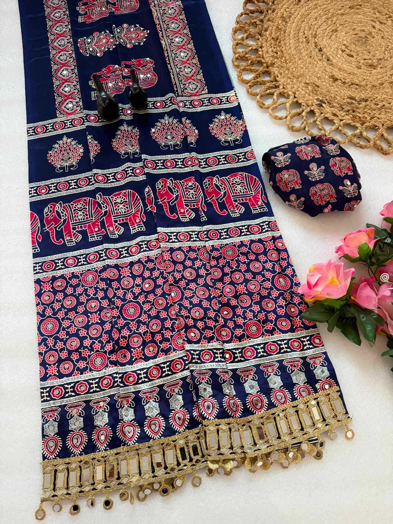 Satin Silk Printed Saree