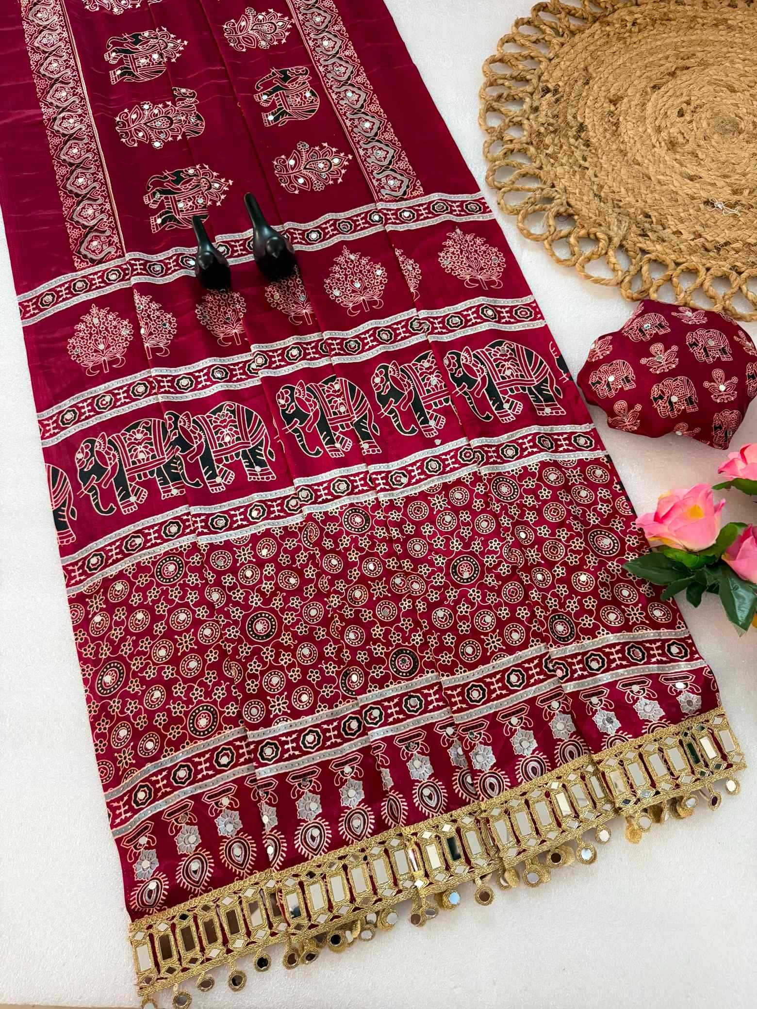 Satin Silk Printed Saree