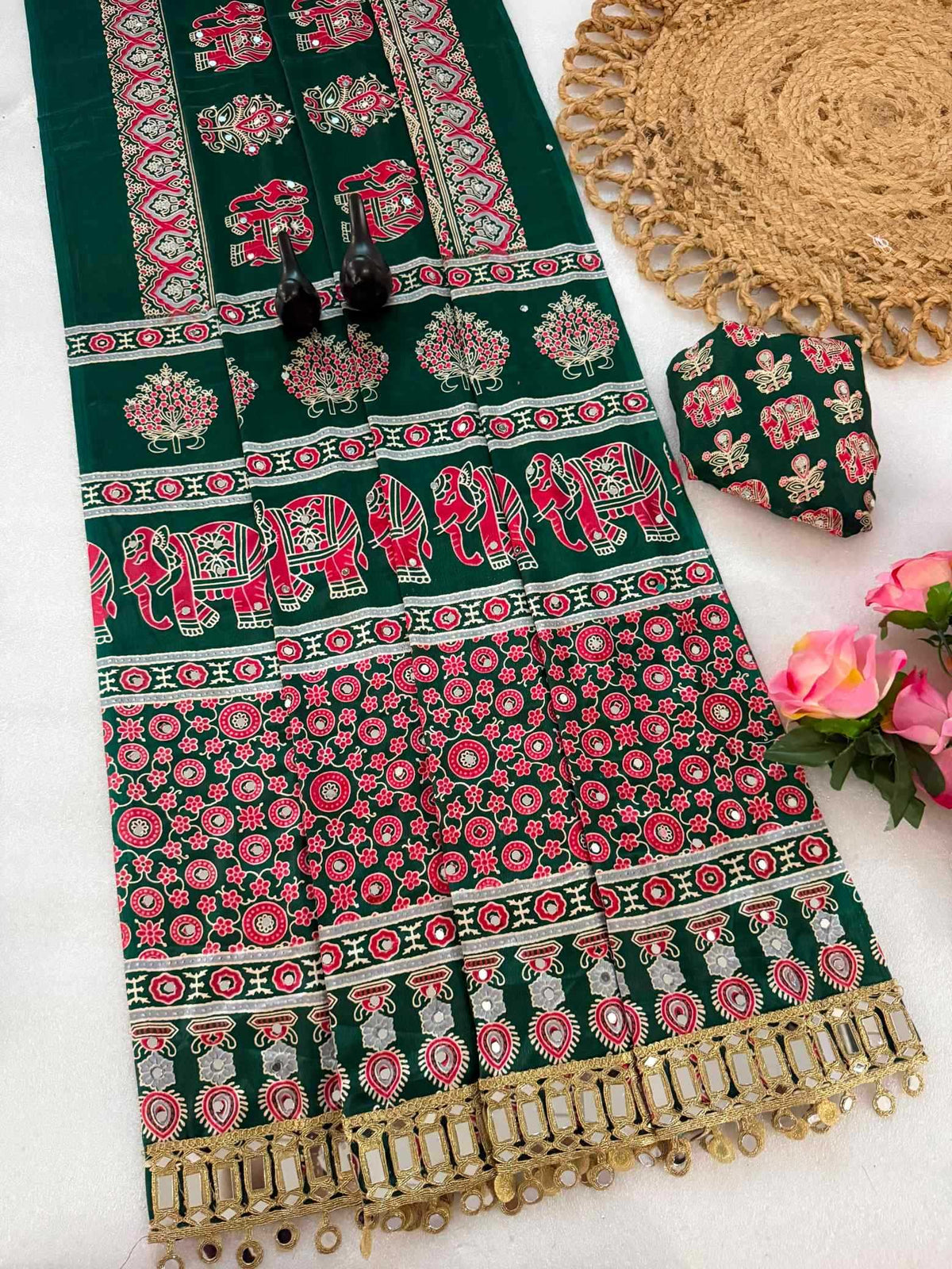 Satin Silk Printed Saree