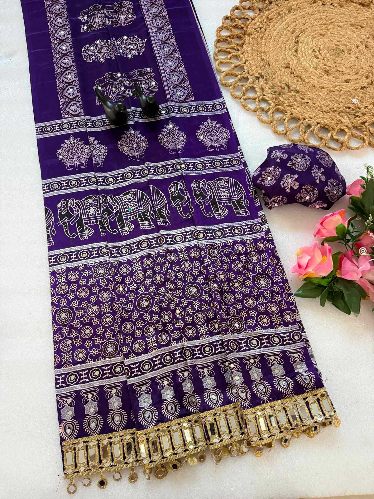 Satin Silk Printed Saree