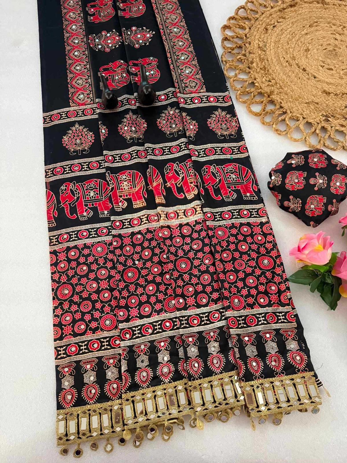 Satin Silk Printed Saree