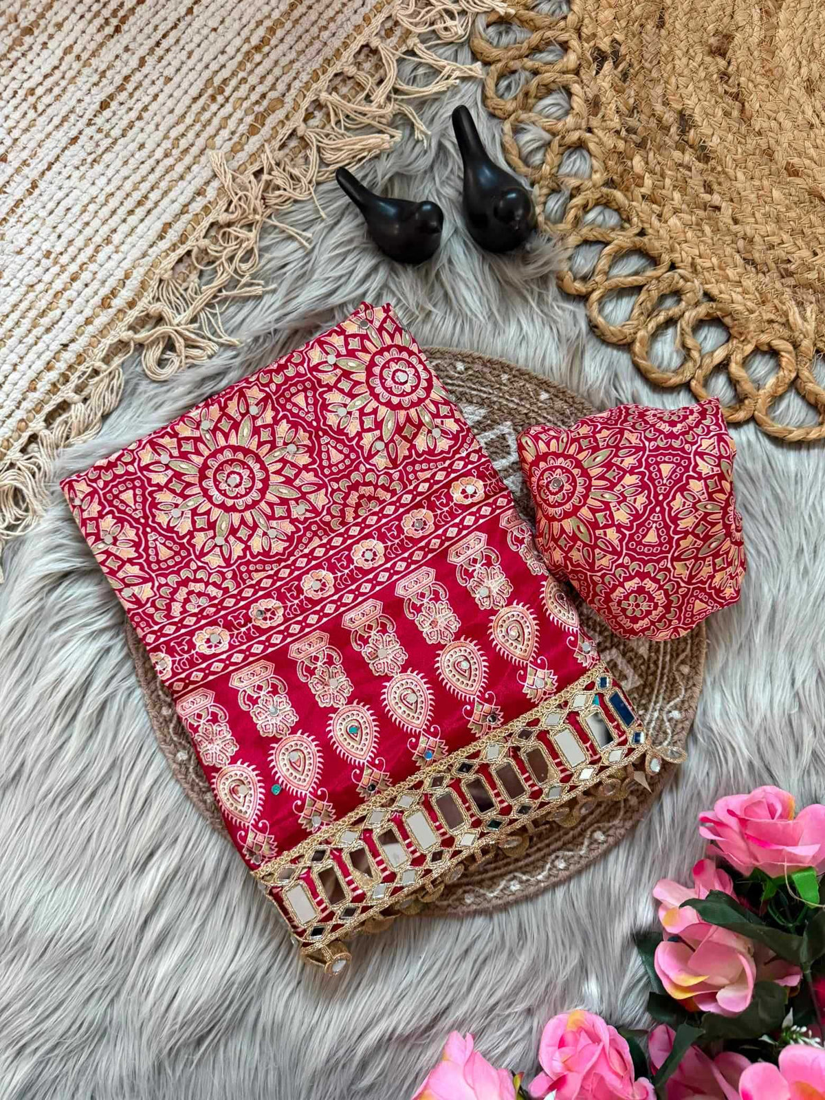 Satin Silk Printed Saree