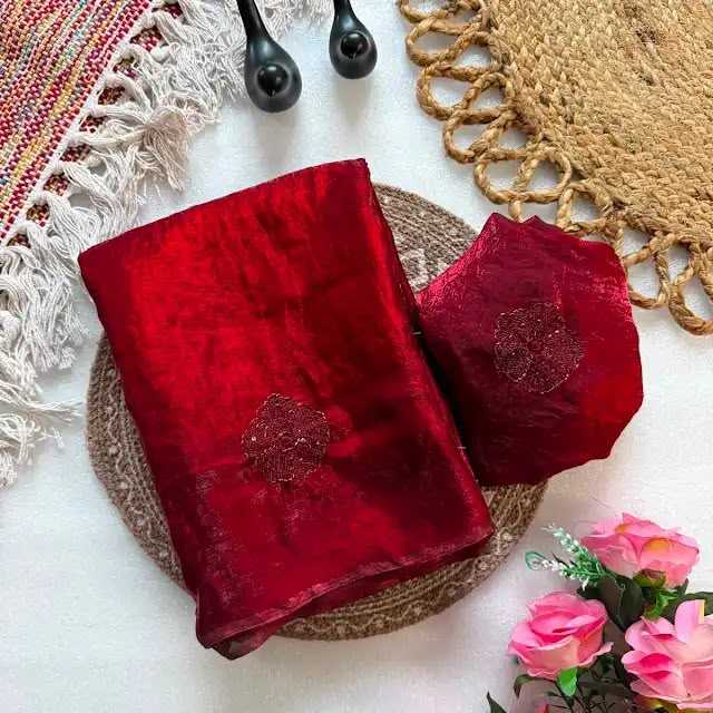 Fan Satin Designer Saree