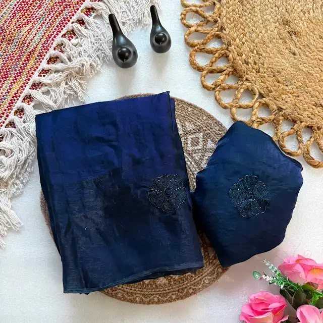 Fan Satin Designer Saree