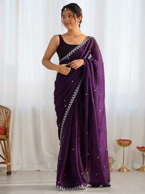 Fan Satin Sequence Saree