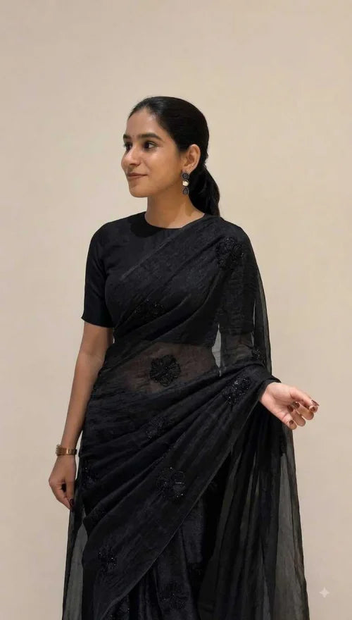 Fandy Satin Designer Saree