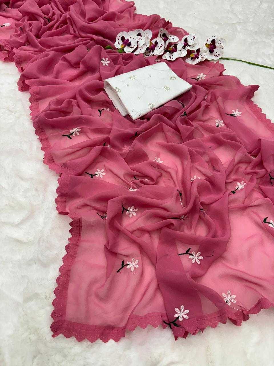 Flower Plus Georgette Designer Saree