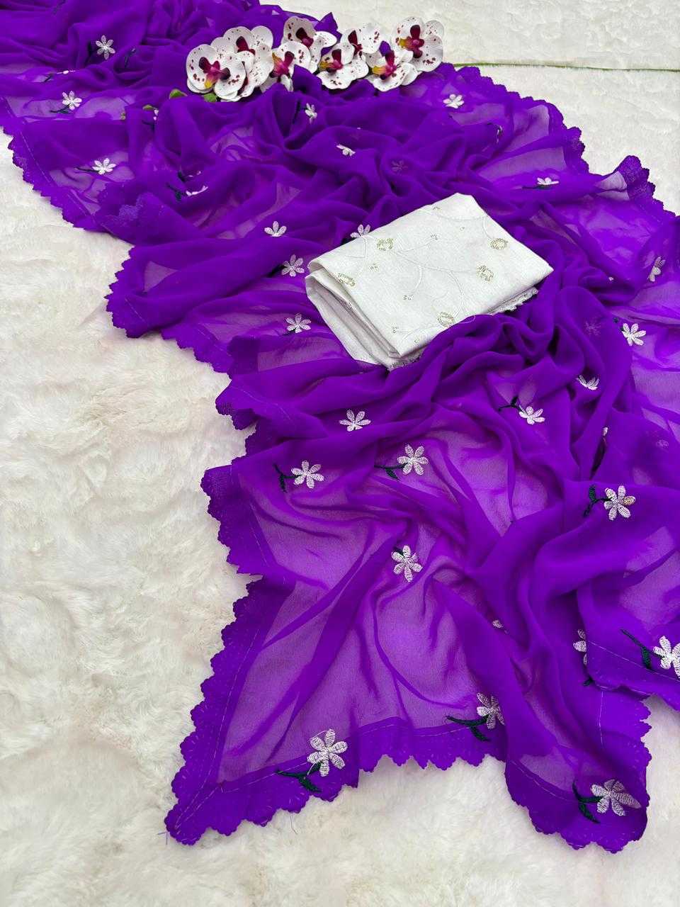 Flower Plus Georgette Designer Saree