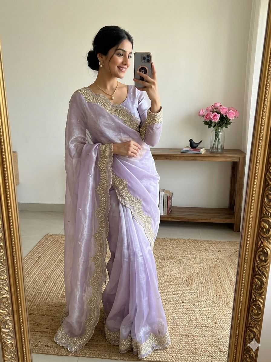 Satin Designer Saree