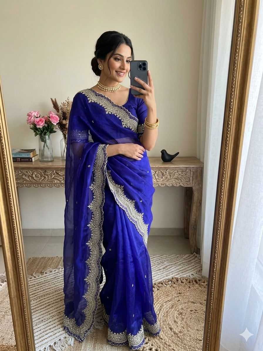 Satin Designer Saree