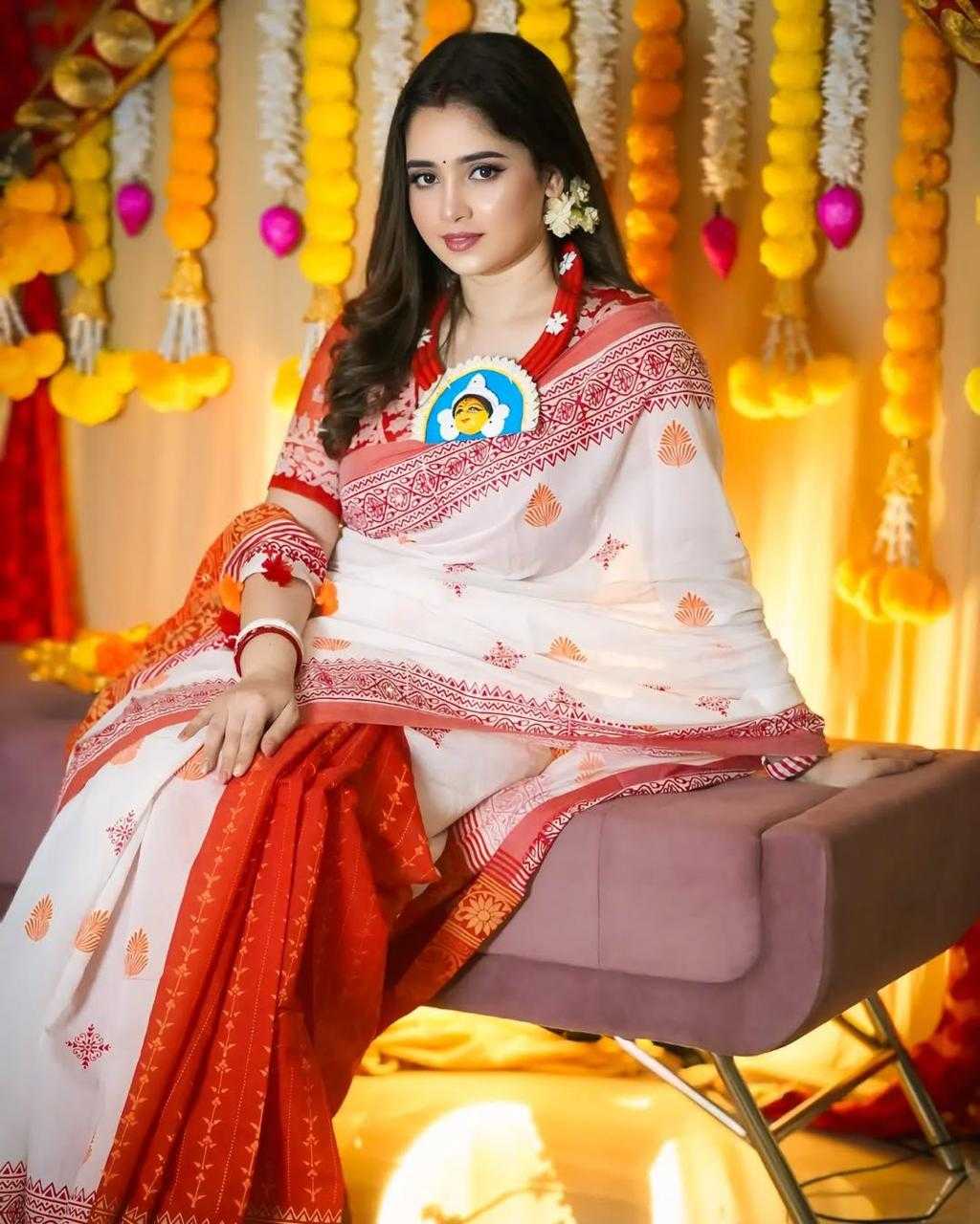 Linen Printed Saree