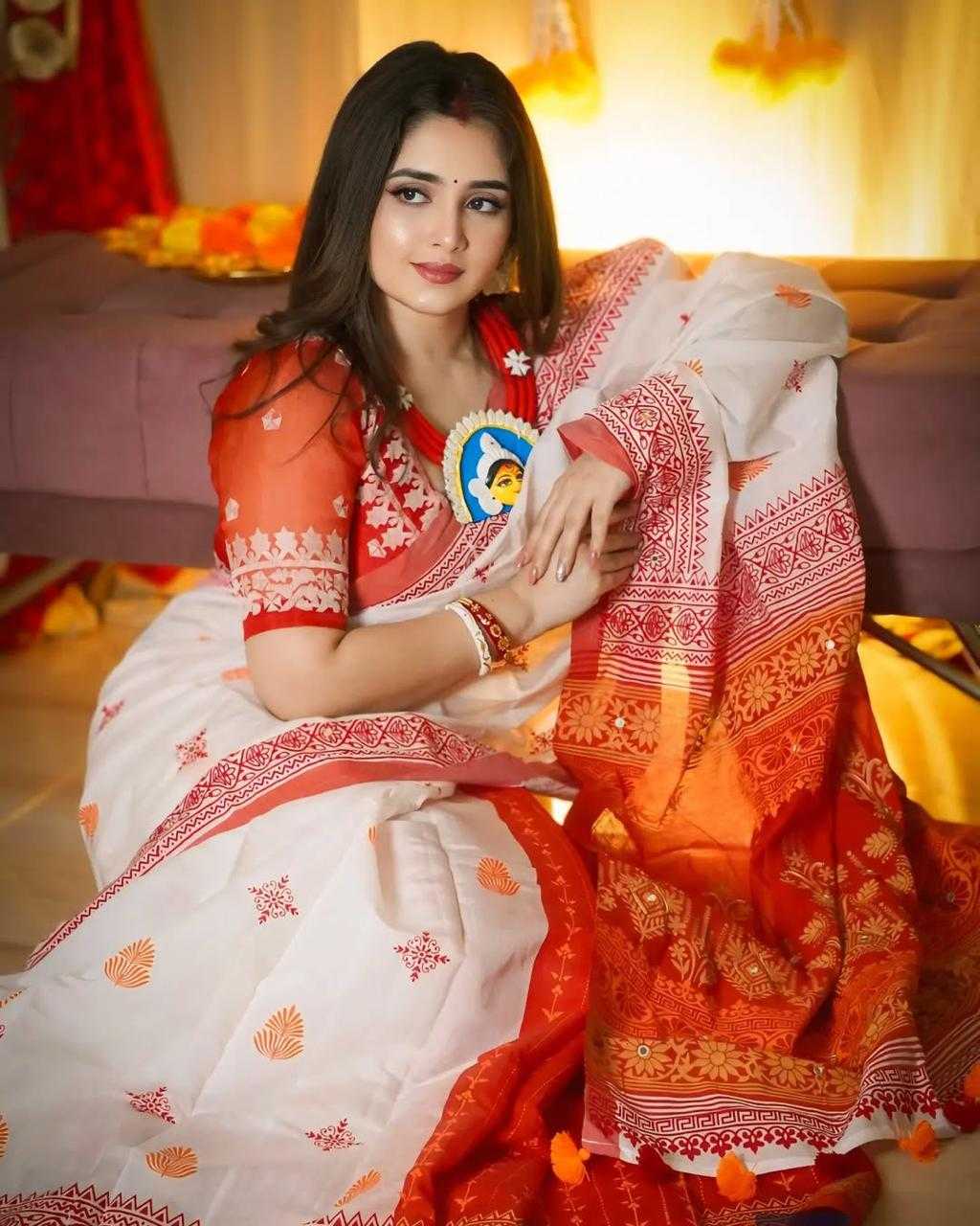 Linen Printed Saree
