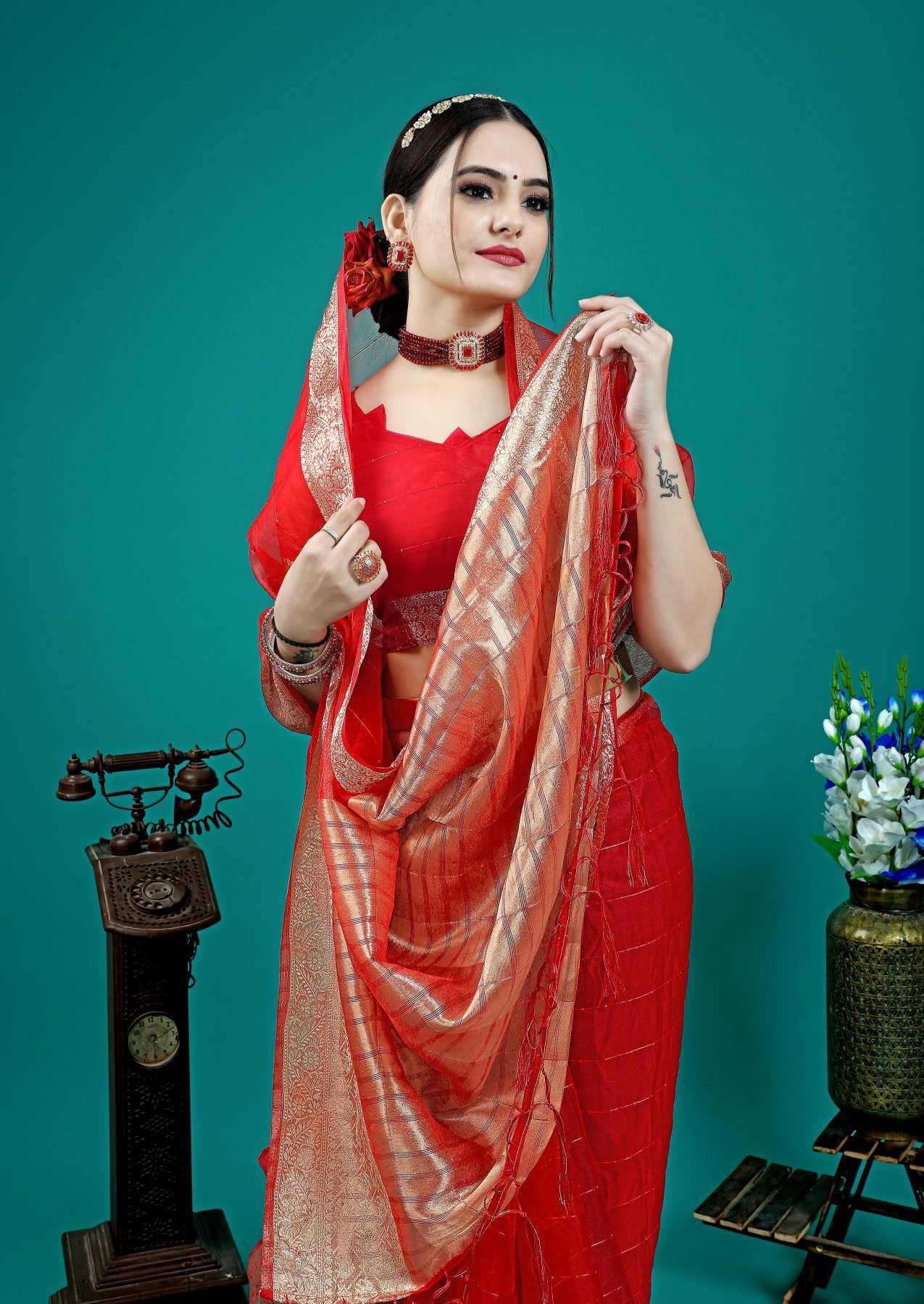 Organza Silk Traditional Saree