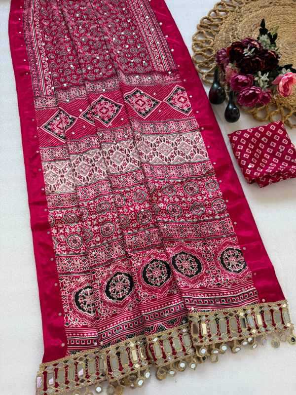 Bandhani Silk Printed Saree