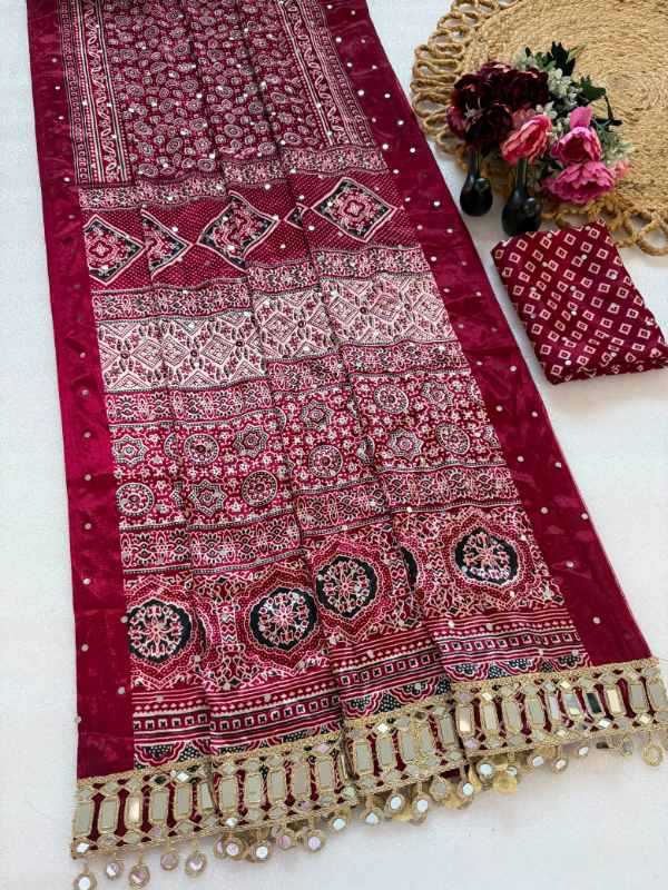 Bandhani Silk Printed Saree