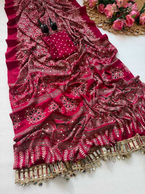 Pure Satin Printed Saree