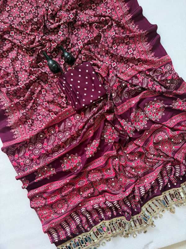Pure Satin Printed Saree