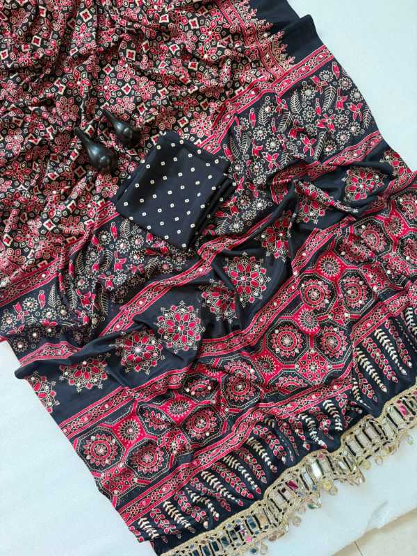 Pure Satin Printed Saree