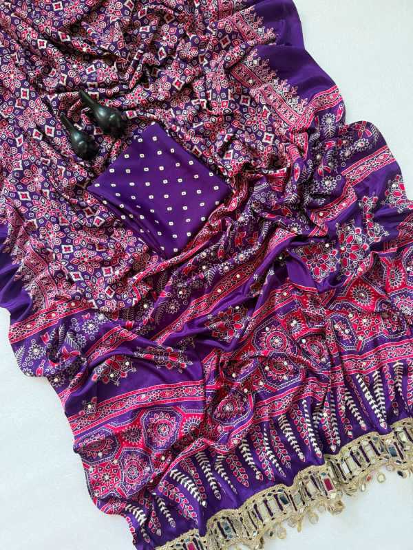 Pure Satin Printed Saree