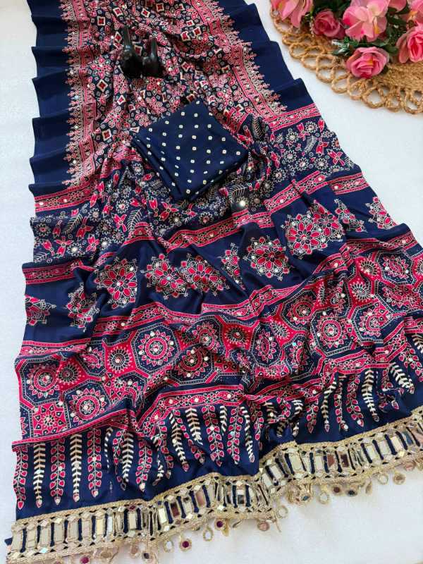 Pure Satin Printed Saree