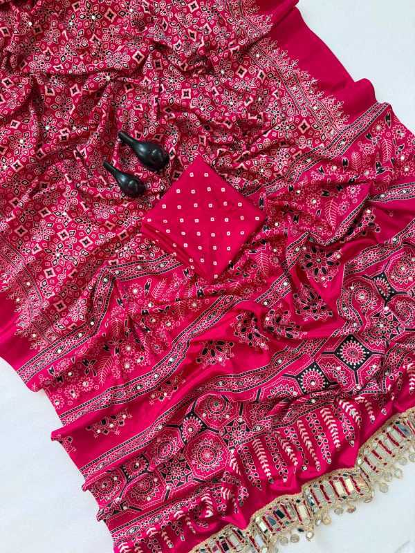 Pure Satin Printed Saree