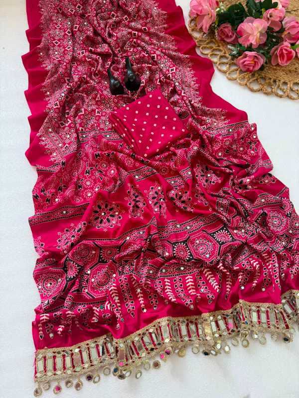 Pure Satin Printed Saree