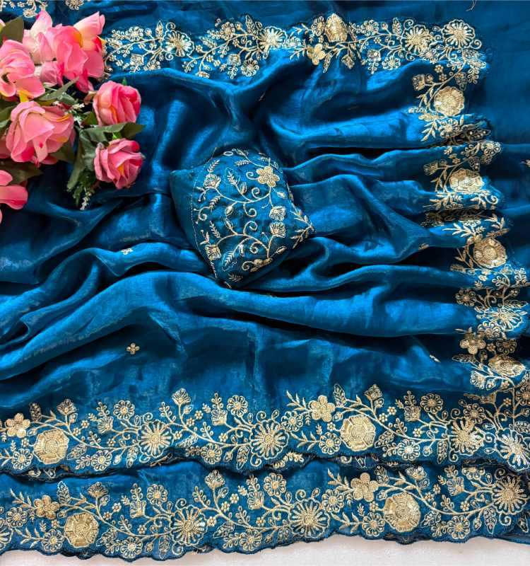Pure Space Silk Sequence Saree