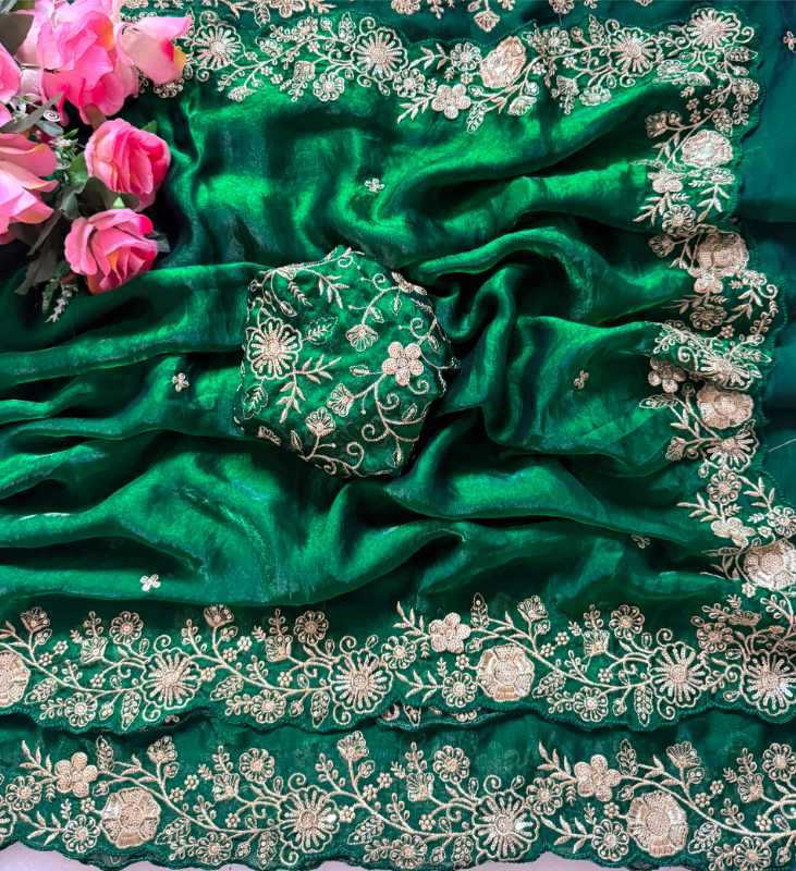 Pure Space Silk Sequence Saree