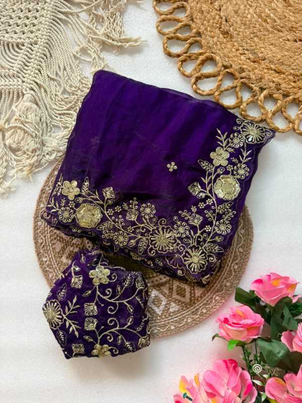 Pure Space Silk Sequence Saree