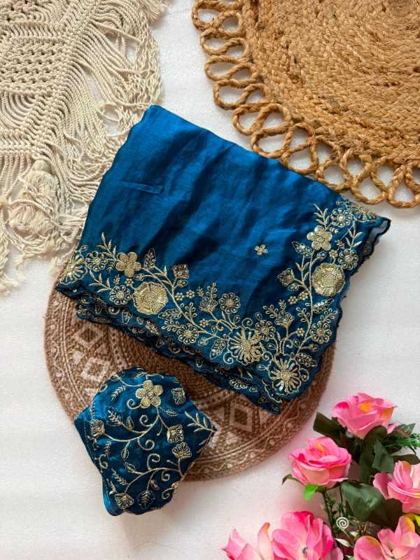 Pure Space Silk Sequence Saree