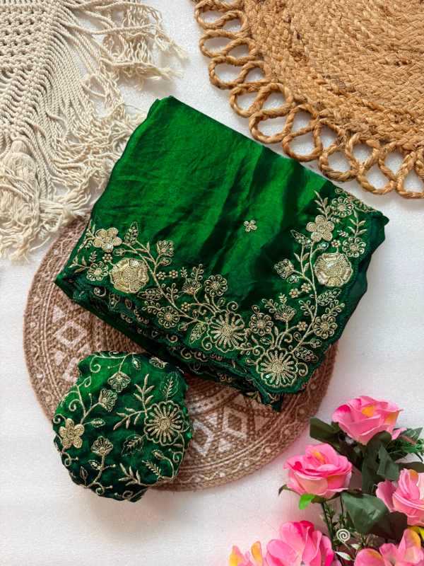 Pure Space Silk Sequence Saree