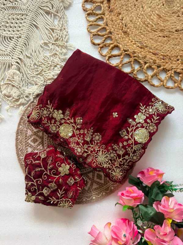 Pure Space Silk Sequence Saree