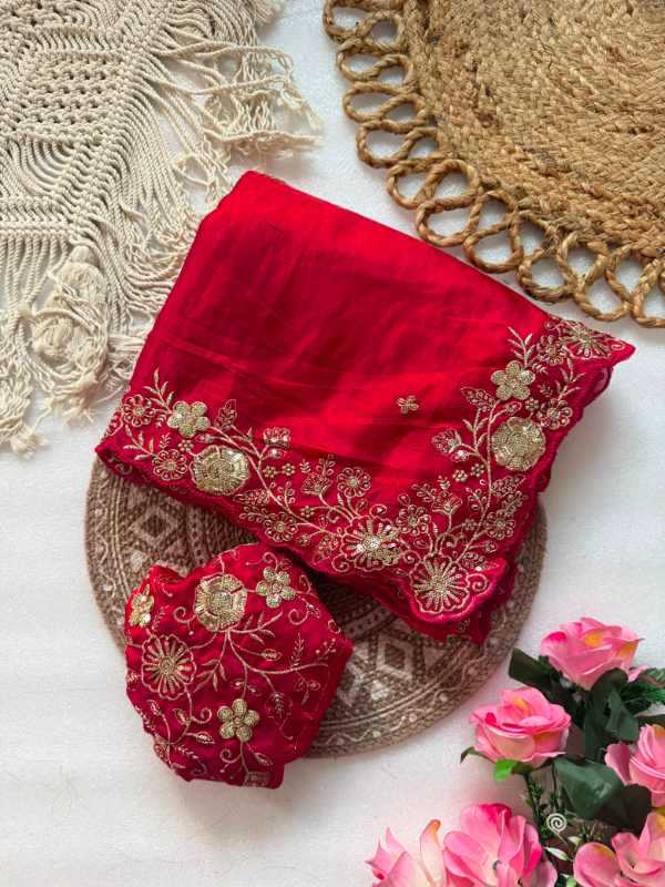 Pure Space Silk Sequence Saree