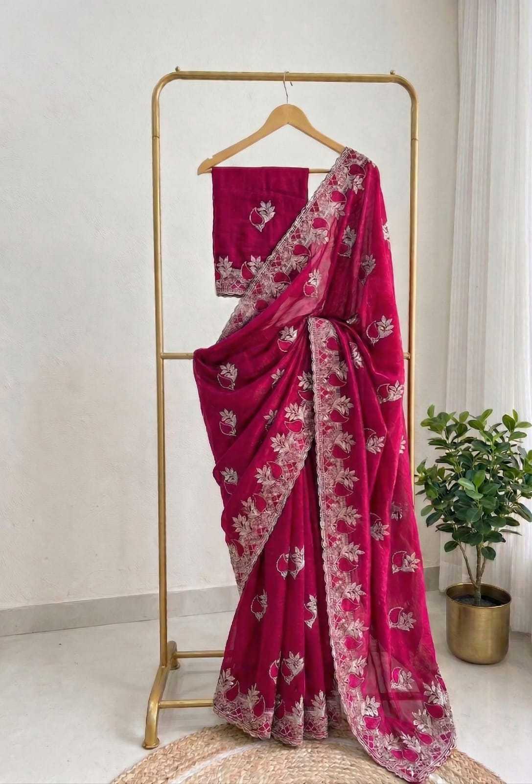 Space Silk Designer Saree in Black