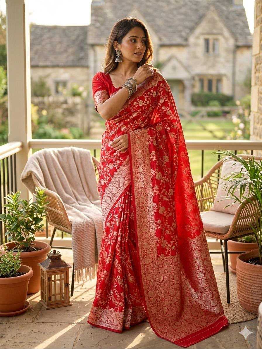 Kanjivaram Silk Zari Border Saree in Blue
