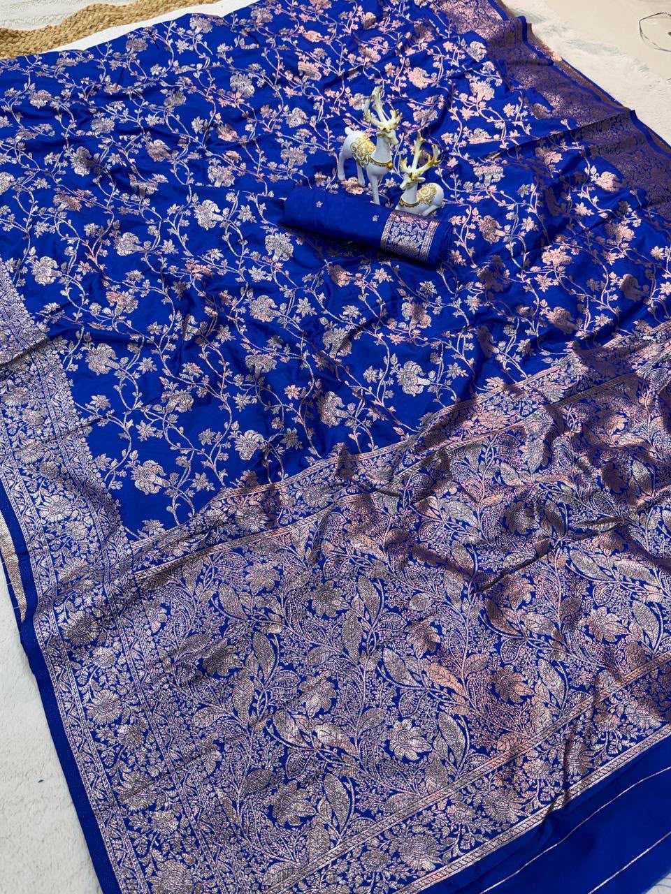 Kanjivaram Silk Zari Border Saree in Blue