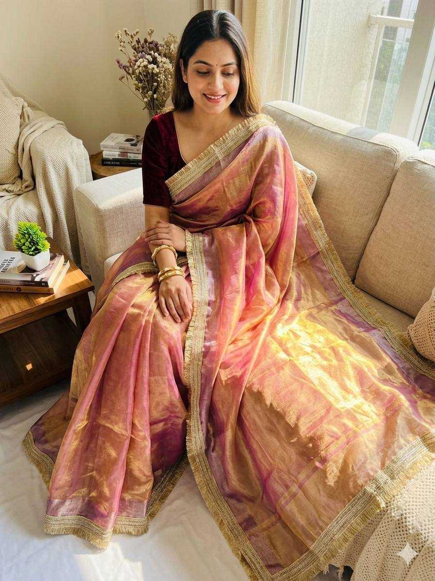 Soft Tissue Fancy Saree
