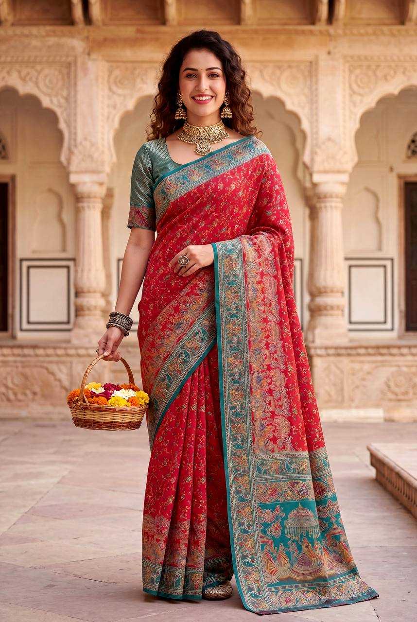 Gajji Silk Printed Saree