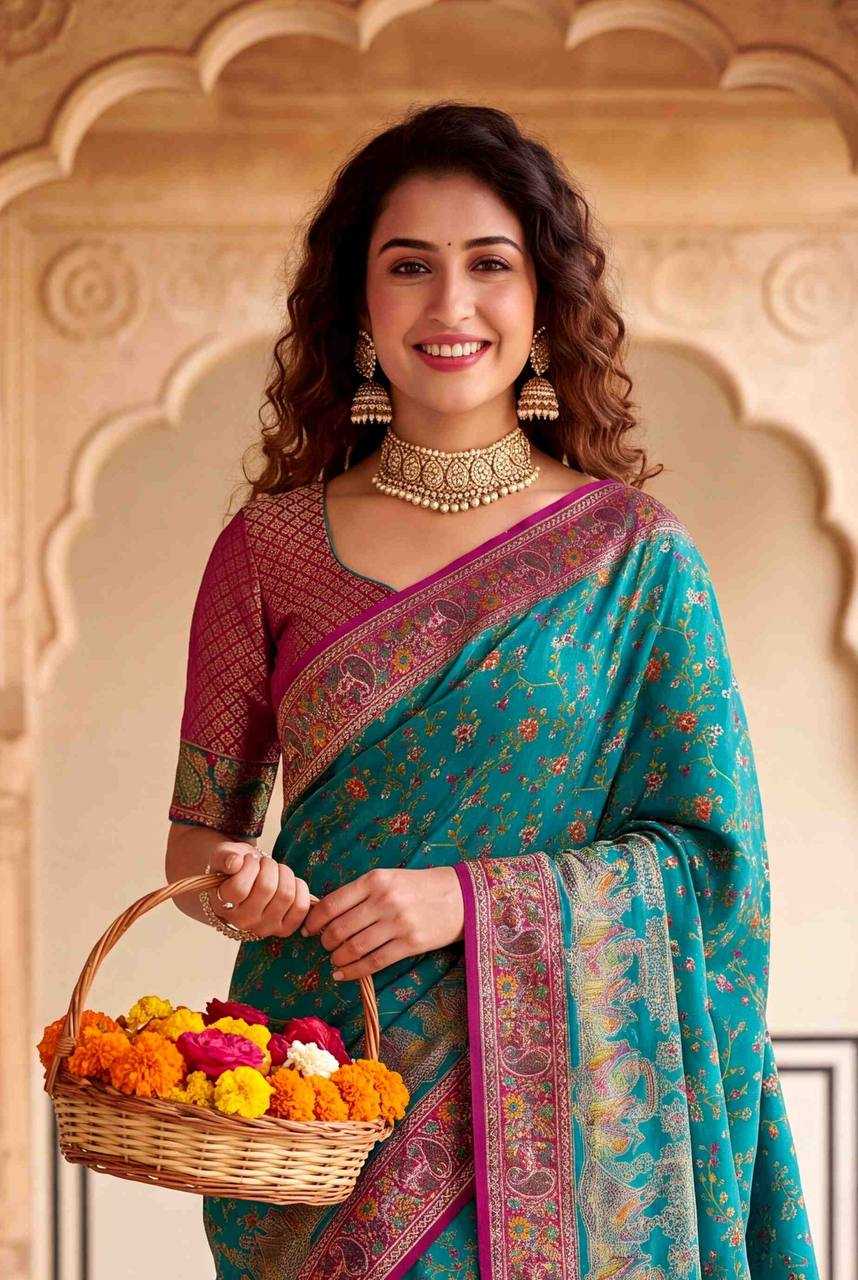 Gajji Silk Printed Saree