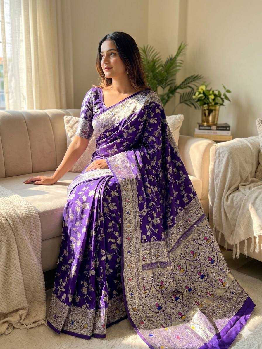 Banarasi Soft Silk Zari Border Saree