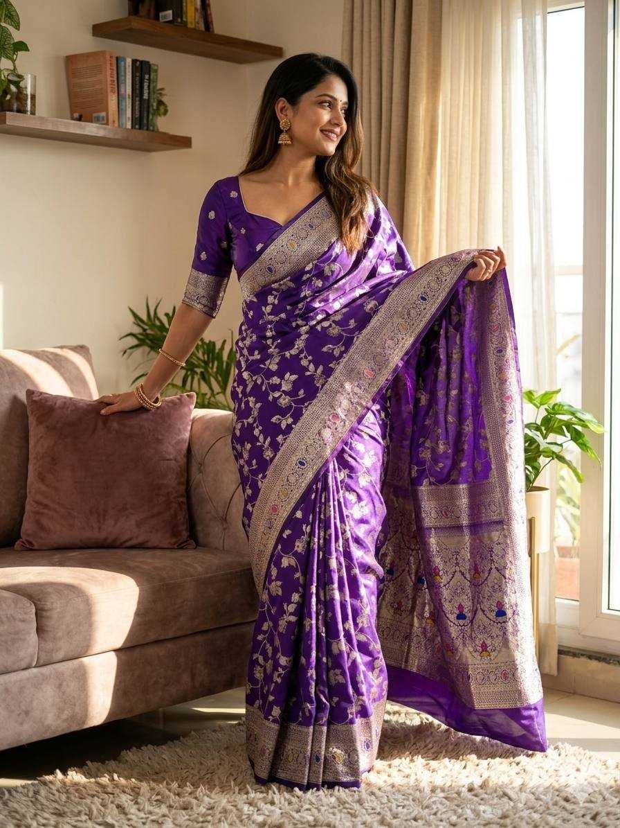 Banarasi Soft Silk Zari Border Saree