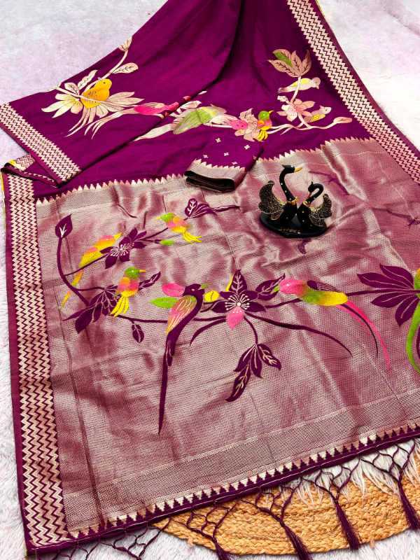 Crepe Silk Designer Saree in Yellow