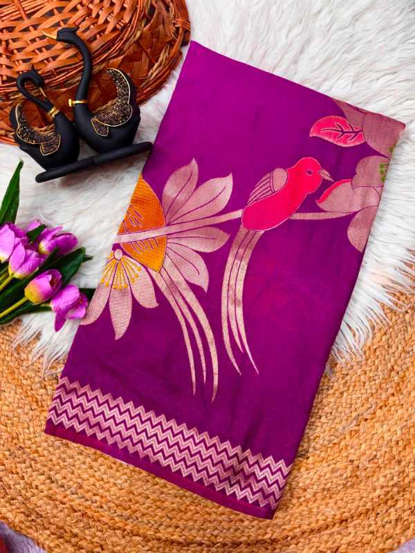 Crepe Silk Designer Saree in Yellow