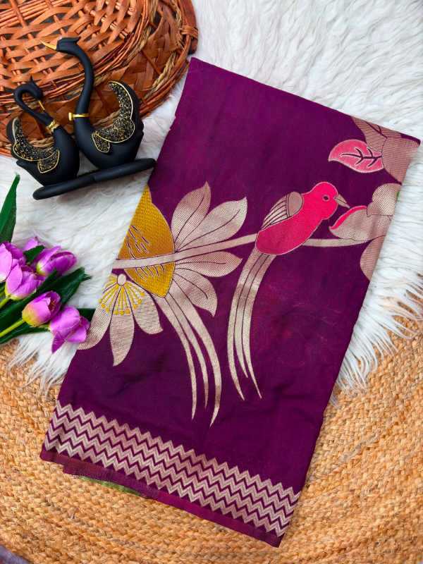 Crepe Silk Designer Saree in Yellow