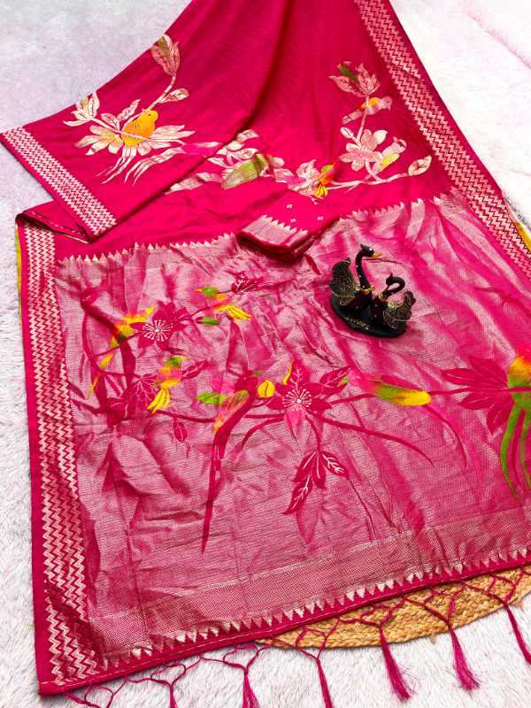 Crepe Silk Designer Saree in Yellow