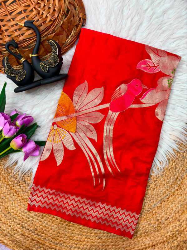 Crepe Silk Designer Saree in Yellow