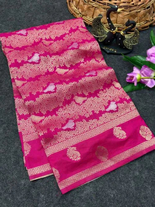 Georgette Saree in Off White