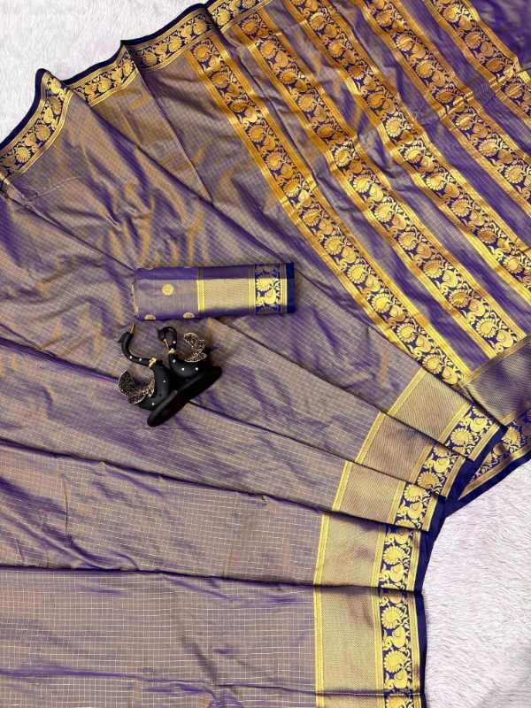 Tissue Silk Designer Saree in Gray