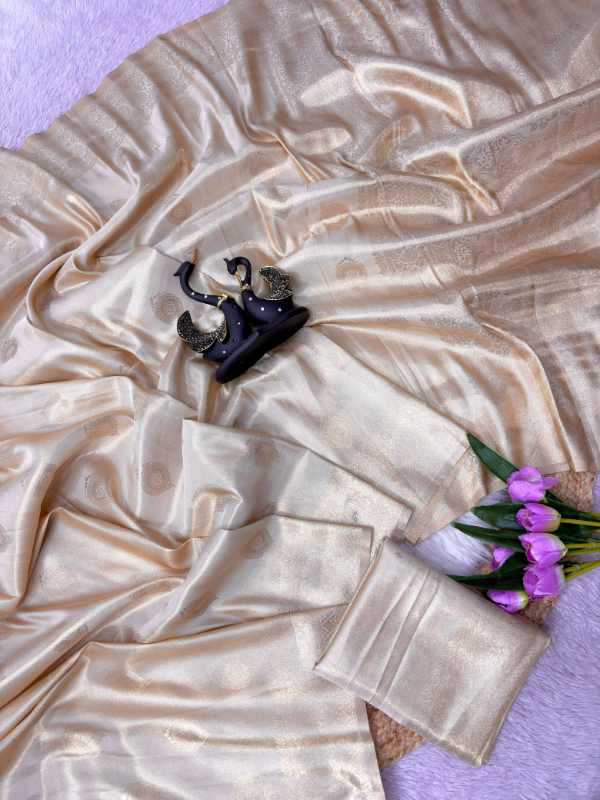 Tissue Silk Designer Saree in Beige